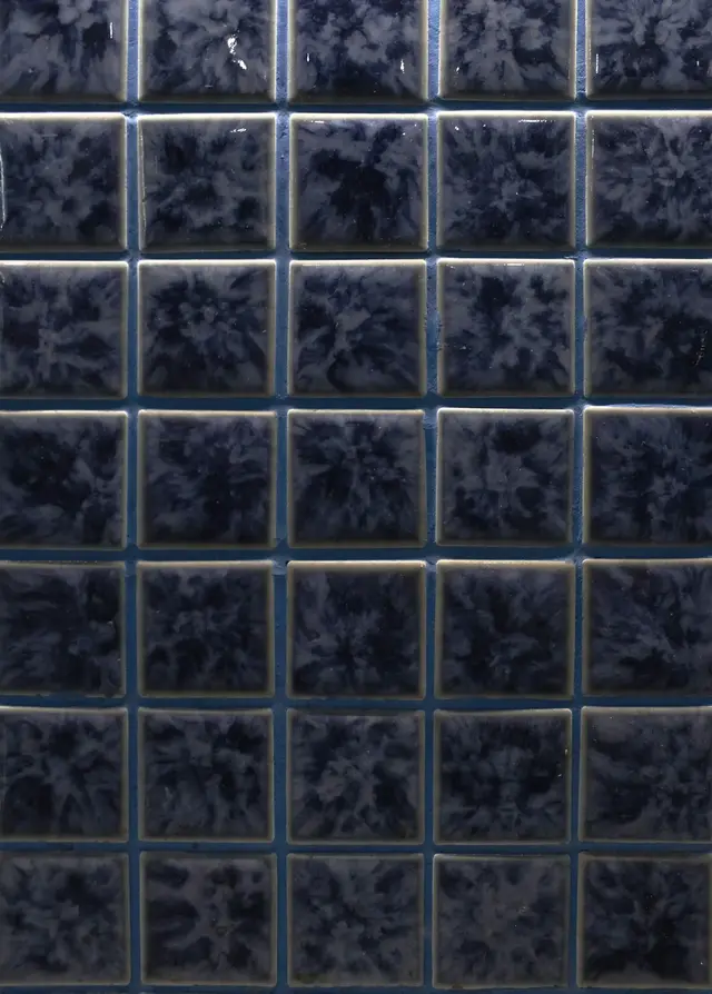 Deep blue glazed square tiles